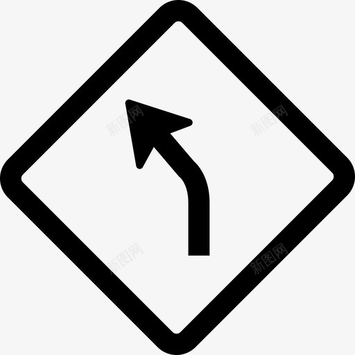 左急转弯箭头车道图标svg_新图网 https://ixintu.com 交通 左急转弯 箭头 街道 路标 车道 道路