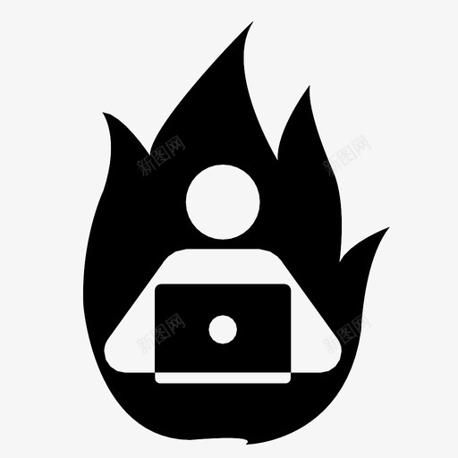 火燃烧的人精疲力尽图标svg_新图网 https://ixintu.com 工作 火 燃烧的人 精疲力尽