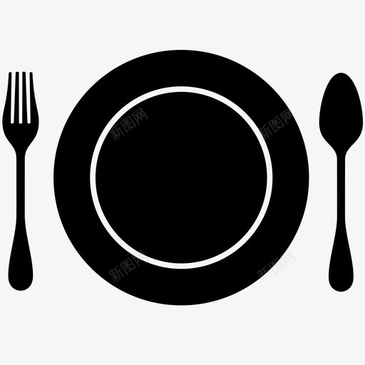 盘子食物饭菜图标svg_新图网 https://ixintu.com 盘子 食物 饭菜