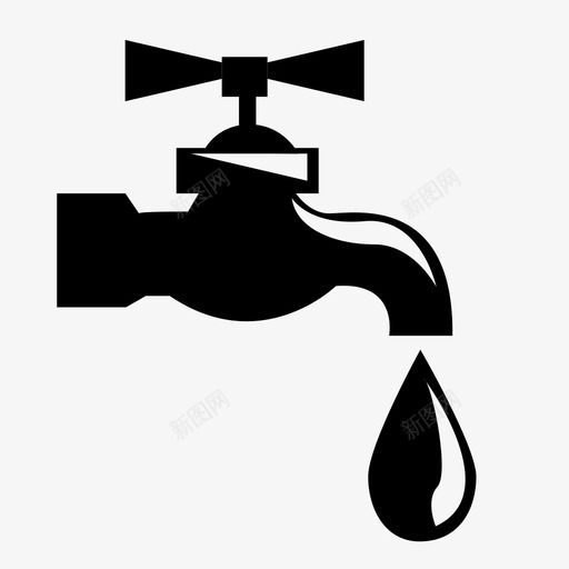水龙头龙头水图标svg_新图网 https://ixintu.com 水 水源 水滴 水龙头 龙头