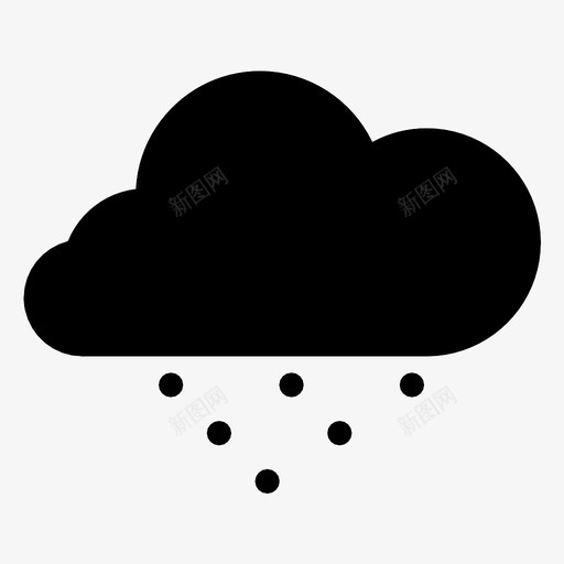 雪云降雪图标svg_新图网 https://ixintu.com 下雪 云 天气 降雪 雪