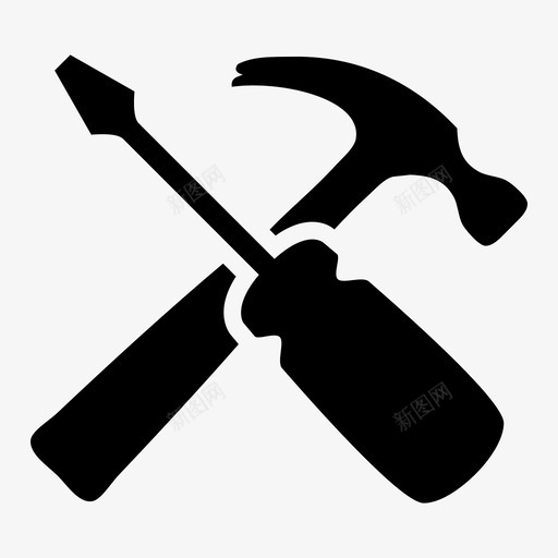 工具修理工车库锤子技工图标svg_新图网 https://ixintu.com 修理工 工具 工具箱 技工 螺丝刀 车库 锤子