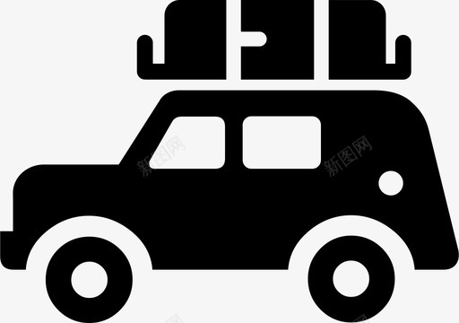 吉普车骑行公路图标svg_新图网 https://ixintu.com 公路 吉普车 徒步旅行 旅行 起飞 越野车 车顶行李架 运动型 运输 骑行