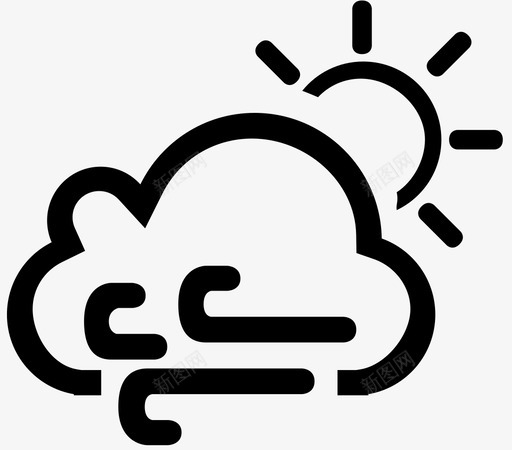 白天风天气预报暴风雨图标svg_新图网 https://ixintu.com 天气 天气预报 暴风雨 有风 白天风