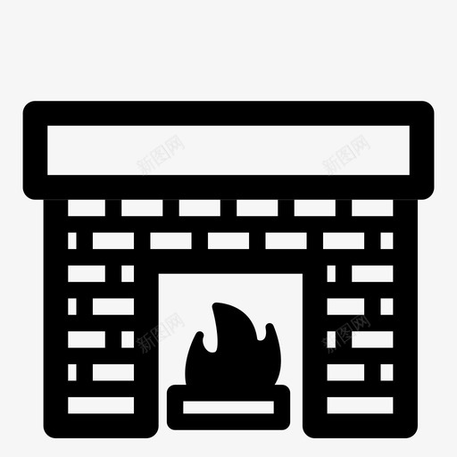 壁炉暖暖的房子的图标svg_新图网 https://ixintu.com 假日的收藏 冬天的 壁炉 家里的 房子的 暖暖的 暖气的 火焰的 炉子的 热的