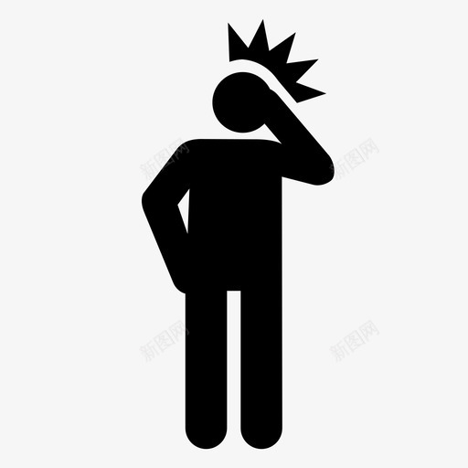 头痛人哎哟图标svg_新图网 https://ixintu.com 人 人在疼痛 偏头痛 受伤 哎哟 头痛 抱头 疼痛和疼痛 阿司匹林
