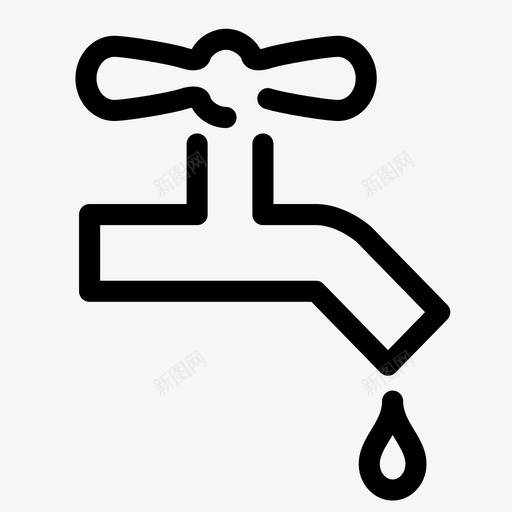 水龙头滴水水管图标svg_新图网 https://ixintu.com 水 水管 水龙头 滴水 龙头