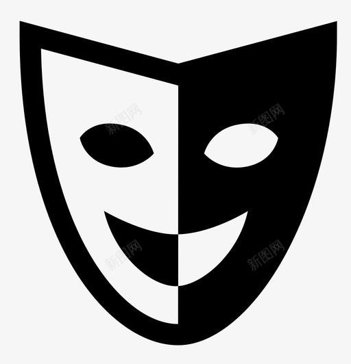 戏剧喜剧文化图标svg_新图网 https://ixintu.com 喜剧 戏剧 文化 表演 面具
