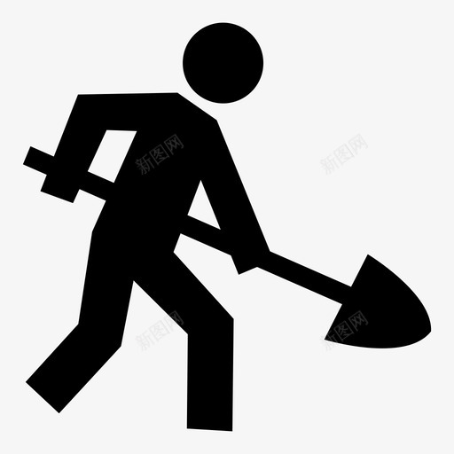 工人建筑挖掘图标svg_新图网 https://ixintu.com 人 工人 工作 建筑 挖掘 铲子