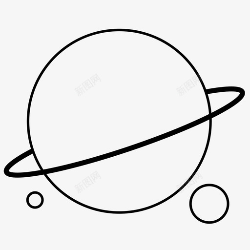 行星天文学月球图标svg_新图网 https://ixintu.com 外太空 天文学 月球 环 行星