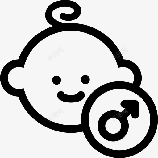 男婴脸人婴儿包1图标svg_新图网 https://ixintu.com 人 婴儿包1 男婴脸