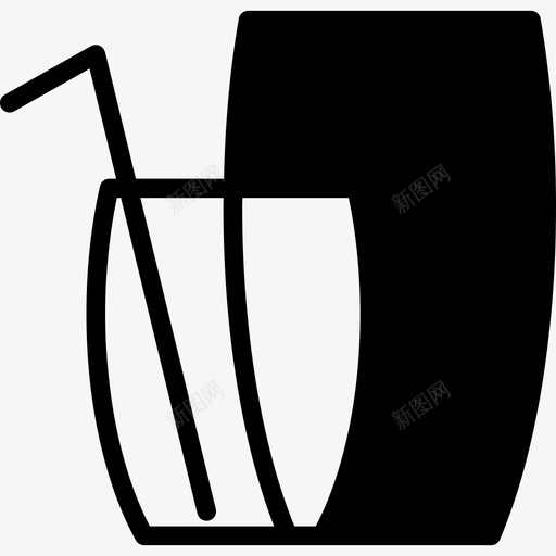 装有玻璃和吸管的水罐工具和器具若干图标svg_新图网 https://ixintu.com 工具和器具 若干 装有玻璃和吸管的水罐