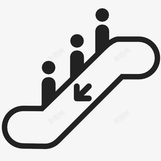 自动扶梯下行楼下图标svg_新图网 https://ixintu.com 下行 出口 商场 手扶梯 楼下 移动 自动扶梯