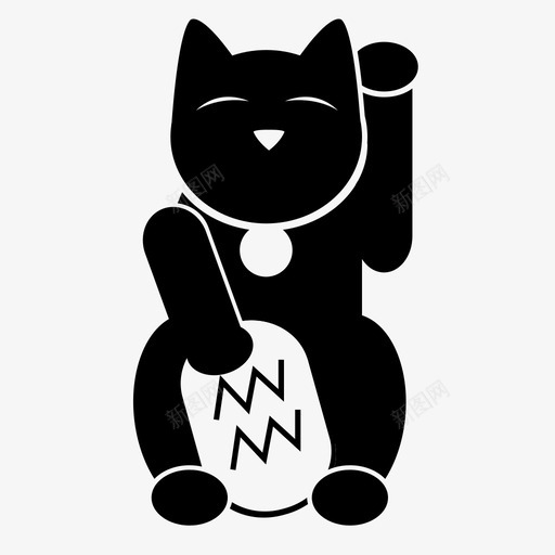 幸运猫好运小猫图标svg_新图网 https://ixintu.com 好运 小猫 幸运猫 雕像 马内基