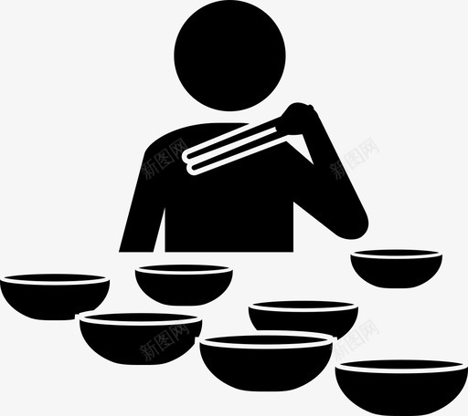 美食家饭人图标svg_新图网 https://ixintu.com 人 吃 宴会 晚餐 汤 筷子 美食家 饭 饿了