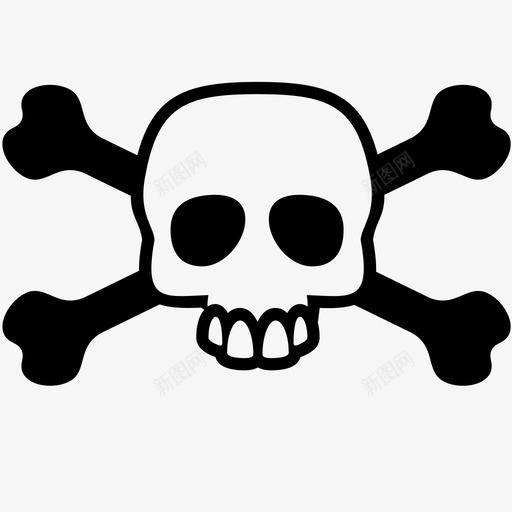 头骨和交叉骨死亡中毒图标svg_新图网 https://ixintu.com 中毒 头骨和交叉骨 有毒 死亡 骨骼