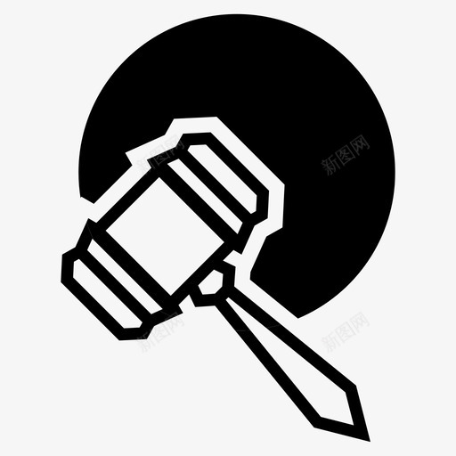 木槌法庭锤子图标svg_新图网 https://ixintu.com 司法 审判 木槌 法庭 法律 锤子