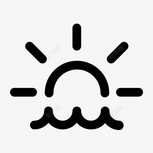 日出清晨海洋图标svg_新图网 https://ixintu.com 大海 日出 日落 水 海洋 清晨