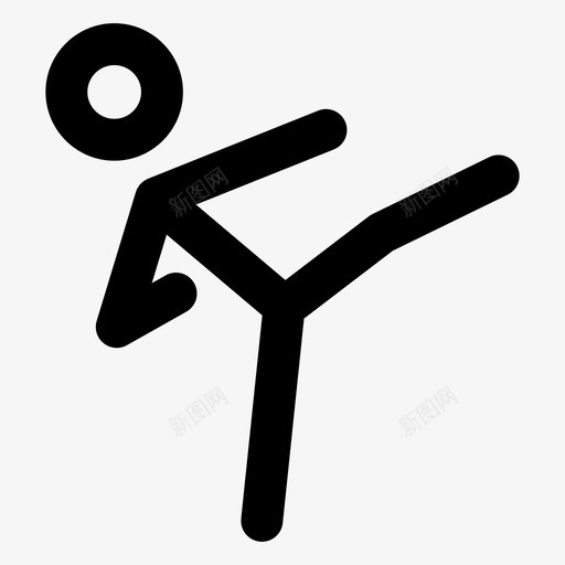 格斗战斗空手道图标svg_新图网 https://ixintu.com 人 单打 战斗 拳击 格斗 空手道 踢腿