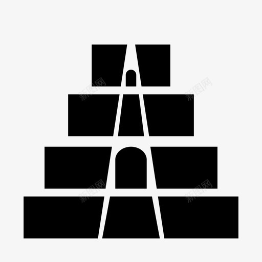 金字塔古代建筑图标svg_新图网 https://ixintu.com Zigurat 历史 古代 巴比伦 建筑 美索不达米亚 金字塔