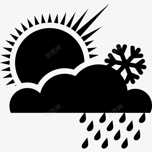 天气全天候云雨天图标svg_新图网 https://ixintu.com 云 全天候 天 天气 太阳 阳光 雨 雪