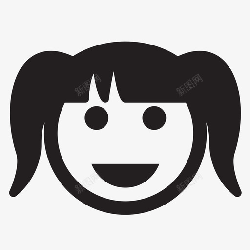 幸福情感脸庞图标svg_新图网 https://ixintu.com 人 头发 女孩 幸福 幸福的集合 快乐 情感 脸庞