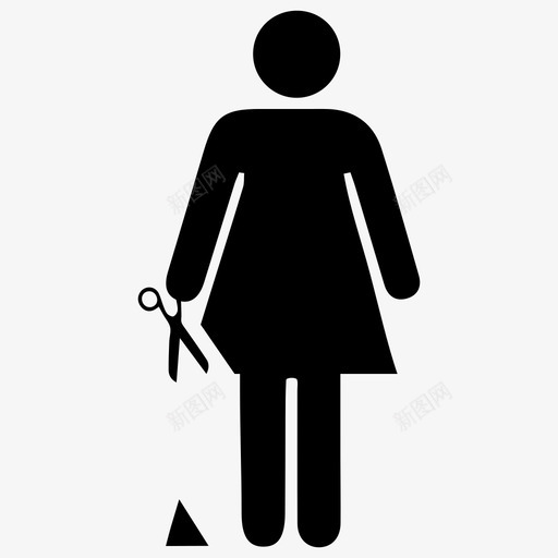 裁缝服装裁剪时装图标svg_新图网 https://ixintu.com 剪刀 女孩 女装 时装 时装设计师 服装裁剪 裁缝