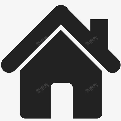 房子烟囱家图标svg_新图网 https://ixintu.com 家 屋顶 房子 烟囱