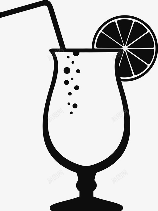 鸡尾酒酒吧饮料图标svg_新图网 https://ixintu.com 吸管 橙汁片 酒吧 酒精 饮料 鸡尾酒