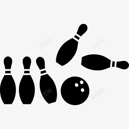 保龄球运动备用图标svg_新图网 https://ixintu.com 享受 保龄球 击球 备用 打球 投篮 游戏 球 运动 进球