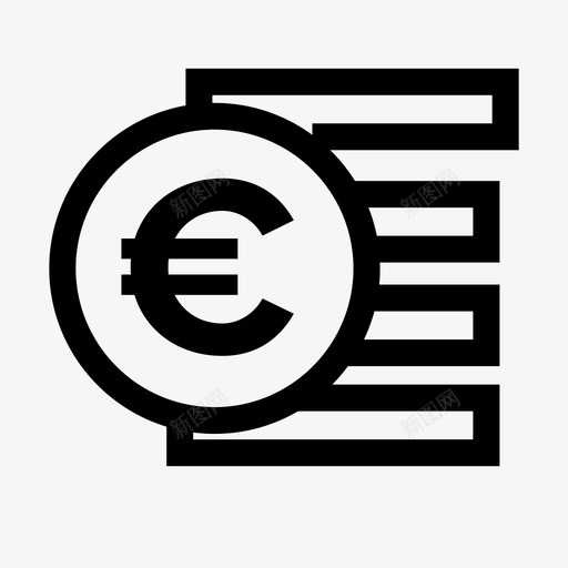 欧元会计银行对账单图标svg_新图网 https://ixintu.com 会计 欧元 现金 财务 货币 银行对账单