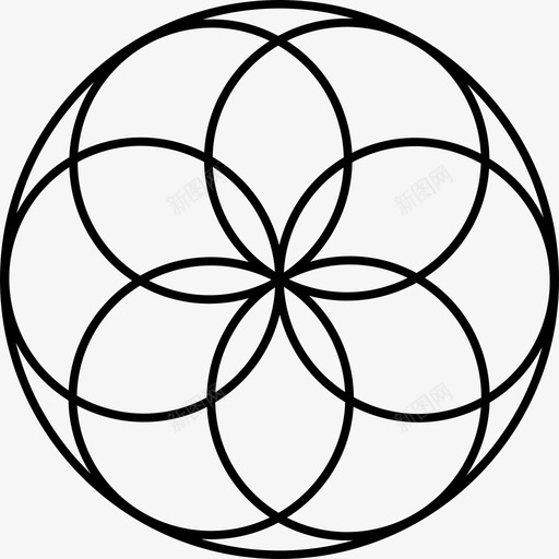 生命之花几何学神圣几何学图标svg_新图网 https://ixintu.com 几何学 生命之种子 生命之花 神圣几何学