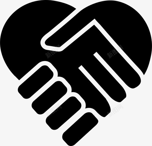 握手朋友牵手图标svg_新图网 https://ixintu.com 握手 朋友 爱 牵手 结合