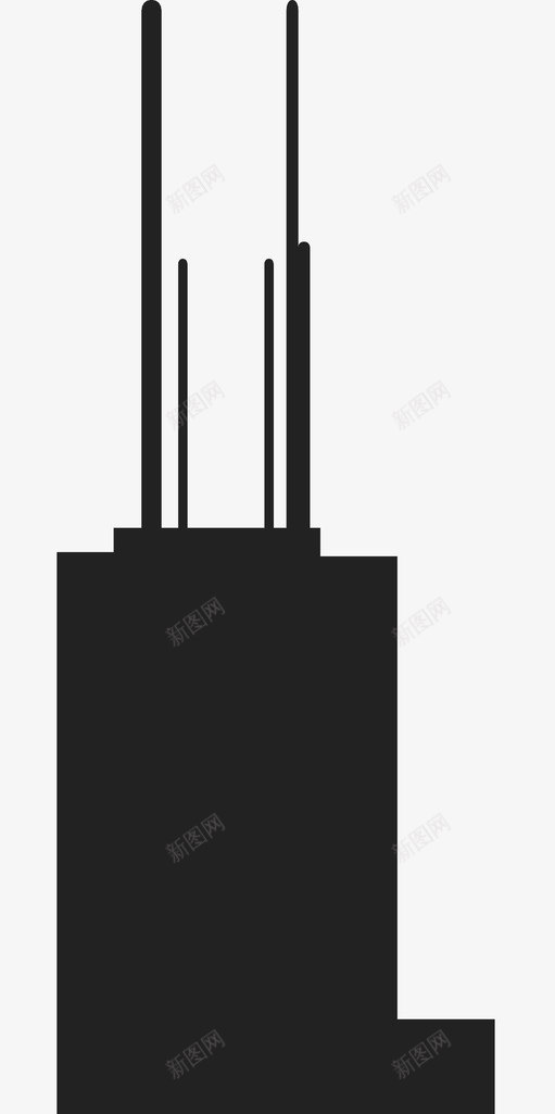西尔斯大厦建筑芝加哥图标svg_新图网 https://ixintu.com 地标 建筑 摩天大楼 纪念碑 芝加哥 西尔斯大厦