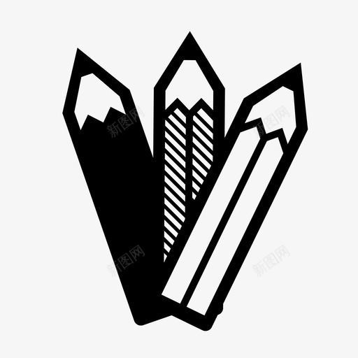 采购产品彩色铅笔彩色铅笔文具图标svg_新图网 https://ixintu.com 办公用品 彩色铅笔 文具 着色 石墨铅笔 素描 绘图 艺术用品 采购产品彩色铅笔