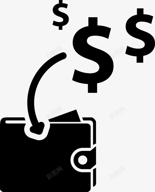 收入现金钱图标svg_新图网 https://ixintu.com 储蓄 已付 收入 现金 钱 钱包