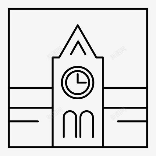 火车站大楼金奈图标svg_新图网 https://ixintu.com 埃格莫尔 大楼 火车站 金奈 钟 钟楼