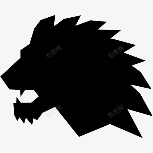 狮子动物猫图标svg_新图网 https://ixintu.com 冠 动物 头 捕食者 狮子 猫 脸
