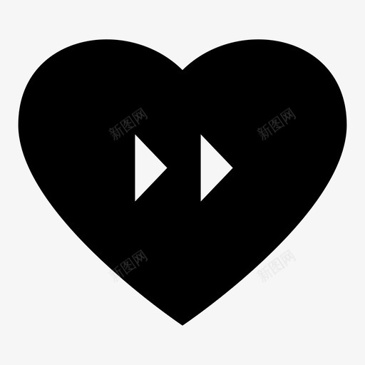 心箭快进图标svg_新图网 https://ixintu.com 倒带 心 快进 情人节 电影 箭