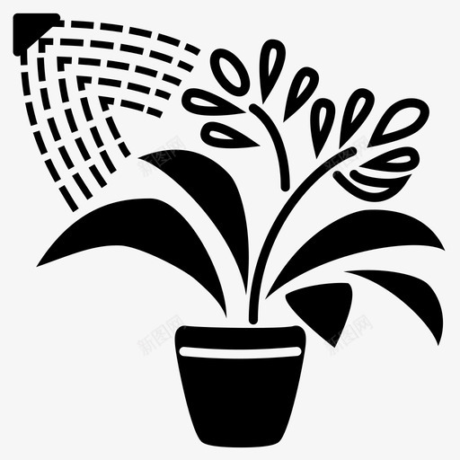 水草水壶盆栽图标svg_新图网 https://ixintu.com 园艺 室内植物 水壶 水草 浇灌植物 温室 盆栽 种植 自然 花盆