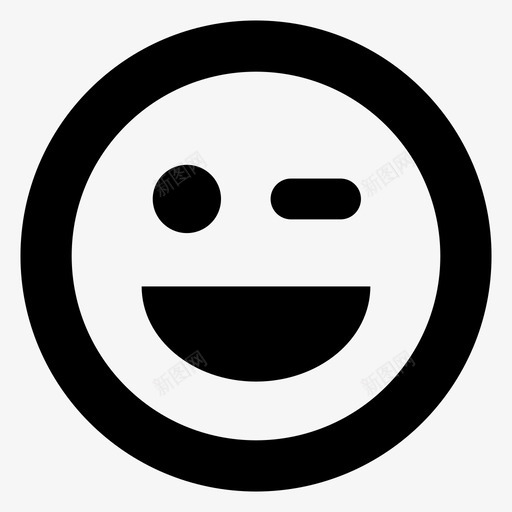 眨眼斜视笑脸图标svg_新图网 https://ixintu.com 嘴 张开 斜视 眨眼 笑脸 简单化 脸 表情符号