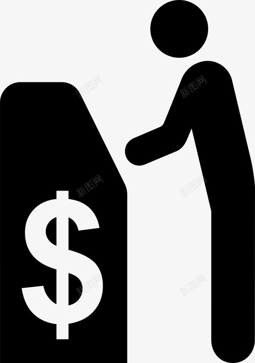 自动取款机银行货币图标svg_新图网 https://ixintu.com 美元 自动取款机 财富 货币 金融 银行