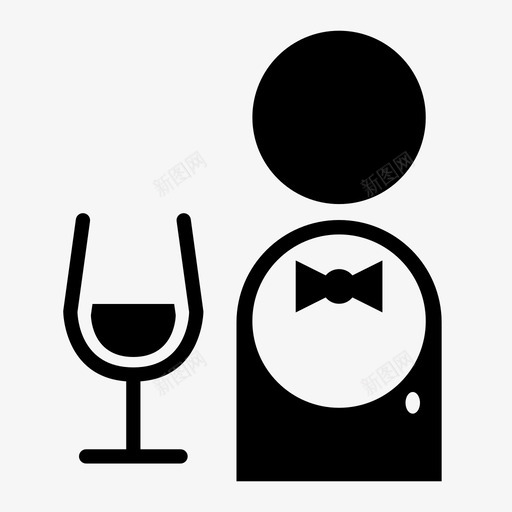 侍者酒吧酒杯图标svg_新图网 https://ixintu.com 侍者 品酒 酒吧 酒杯 酒管家