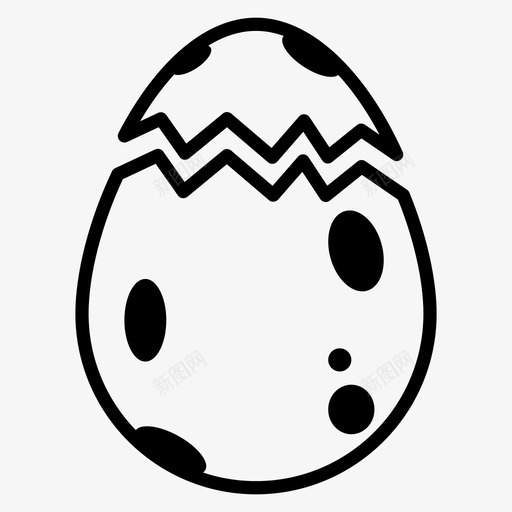 恐龙蛋史前孵化图标svg_新图网 https://ixintu.com 出生 古代 史前 孵化 恐龙蛋 破蛋 蛋壳 雷克斯