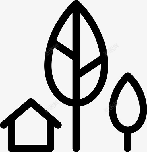 小屋森林家图标svg_新图网 https://ixintu.com 家 小屋 房子 树木 树林 森林 自然