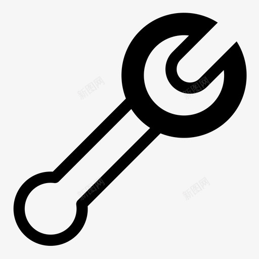 扳手结构固定图标svg_新图网 https://ixintu.com 修理 固定 工具 扳手 结构 维护