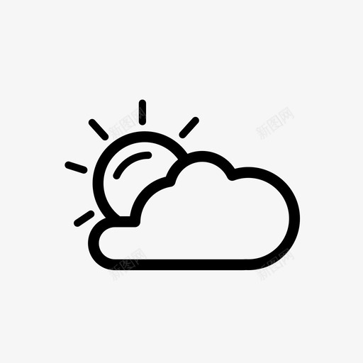 多云白天预报图标svg_新图网 https://ixintu.com 多云 天气 太阳 白天 预报
