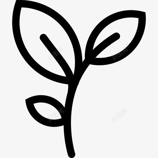 植物嫩枝芽图标svg_新图网 https://ixintu.com 叶 嫩枝 幼芽 树枝 植物 环境 生长 自然 花园 芽