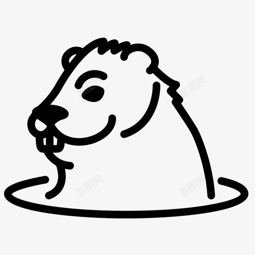 土拨鼠动物海狸图标svg_新图网 https://ixintu.com 假日 动物 可爱 啮齿动物 土拨鼠 土拨鼠日 洞 海狸 猎狗
