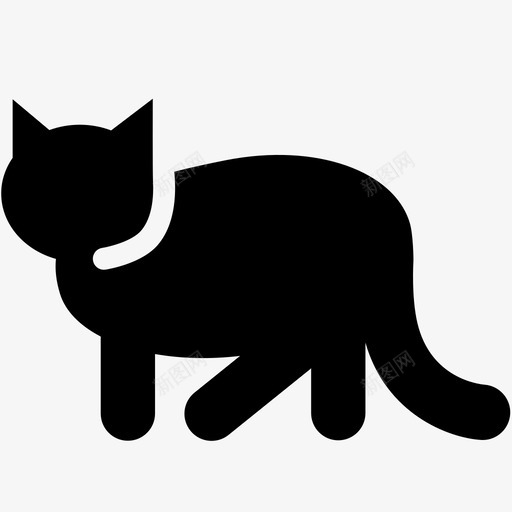 猫动物项圈图标svg_新图网 https://ixintu.com 动物 哺乳动物 宠物 家养 小猫 猫 项圈